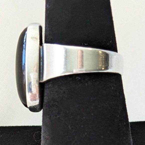 N.E. From Denmark Vintage Sterling Silver & Tiger's Eye Modernist Ring Size 8 - Picture 3 of 8